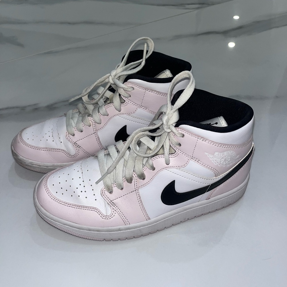 Jordan one Women's Pink and White Sneakers